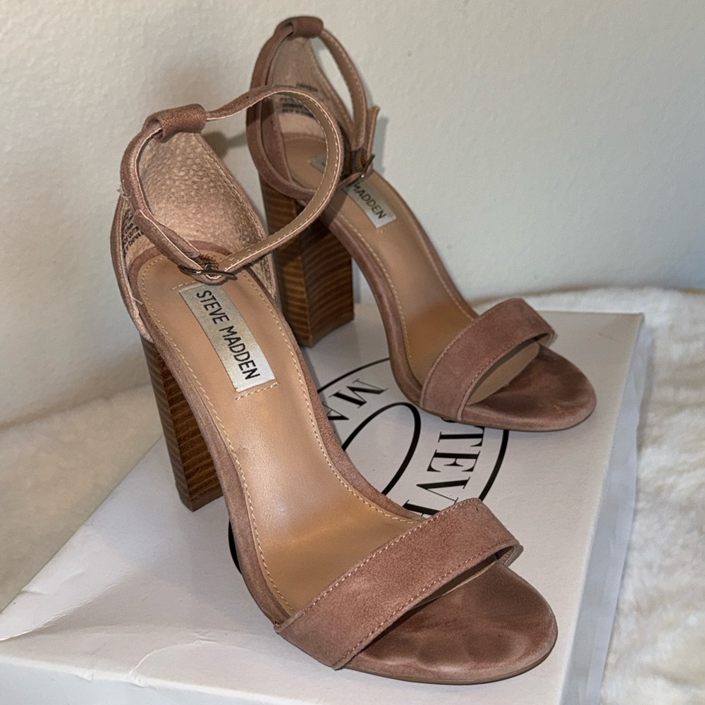 Steve Madden CARRSON TAN/MULTI Block Heel Sandals
